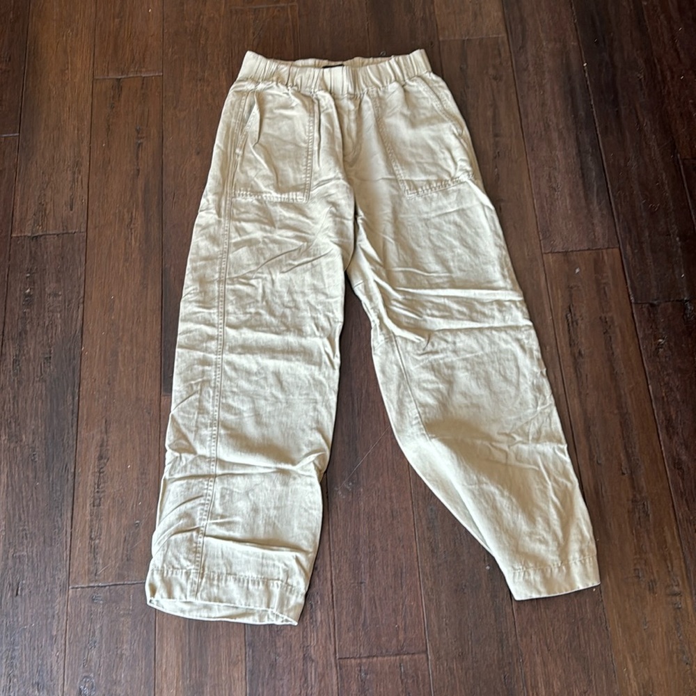 Khaki wide leg trousers